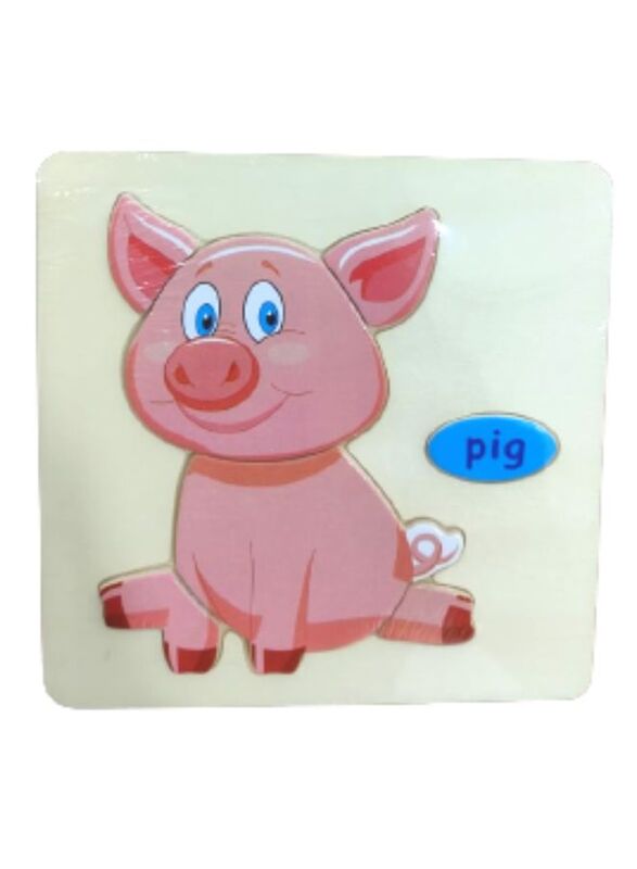 Wooden Puzzles for Kids Boys and Girls Animals Set Fox & Pig