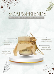 Soap&Friends Nourishing Honey Face Cream with Polish Herbs- Gentle Cream for Sensitive Skin, 40 ml