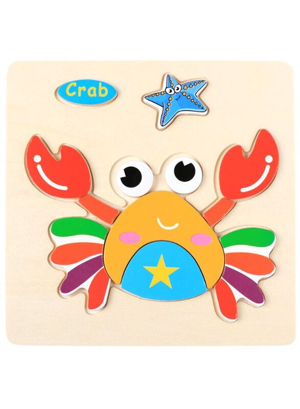 Wooden Puzzles for Kids Boys and Girls Animals Set Crab
