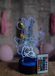 Multi-color Mini 3D LED Night Lamp, USB Desk Lamp, 16 Color with remote control Bedroom Table Lamp, Home Decor Light Gifts