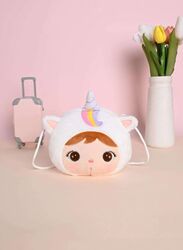 Cute Little Baby Plush Shoulder Bags/Wallets For Girls, Plush Shoulder Bags with Strap for Kids Coin Purses Cute Princess Handbags Kids, Accessories for Girls, White