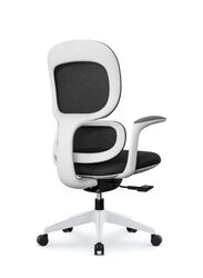 Modern Executive Ergonimic Office Chair Without Headrest, White Frame for Office, Home and Shops, Black