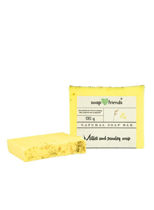 

Nourishing 130g Millet and Parsley Soap, Natural Antioxidant Boost for Healthy, Moisturized Skin by Soap&Friends