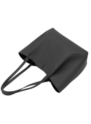 Effetty Women's medium size casual shoulder bag in leather made in Italy, Made of genuine leather, available in both winter and summer colors, Black