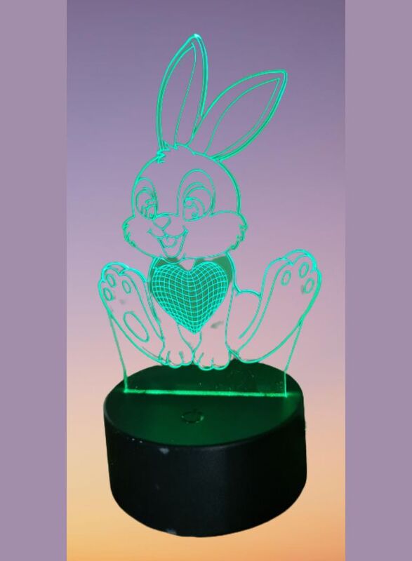 Multi-color Rabbit 3D LED Night Lamp, USB Desk Lamp, 16 Color with remote control Bedroom Table Lamp, Home Decor Light Gifts