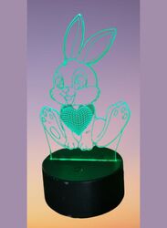 Multi-color Rabbit 3D LED Night Lamp, USB Desk Lamp, 16 Color with remote control Bedroom Table Lamp, Home Decor Light Gifts