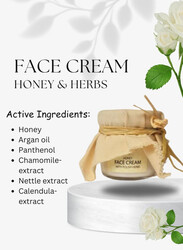 Soap&Friends Nourishing Honey Face Cream with Polish Herbs- Gentle Cream for Sensitive Skin, 40 ml