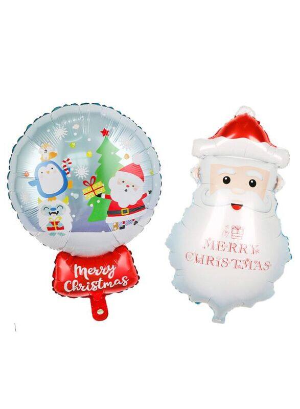 

Generic 2 pcs Christmas Decoration Foil Balloon Party Supplies for parties, celebrations, and decorating (Merry Christmas & Santa)