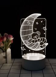 3D Moon Shape Night Light Touch Table Desk Optical Illusion Lamps 7 Color Changing Lights Home Decoration Xmas Birthday Gift