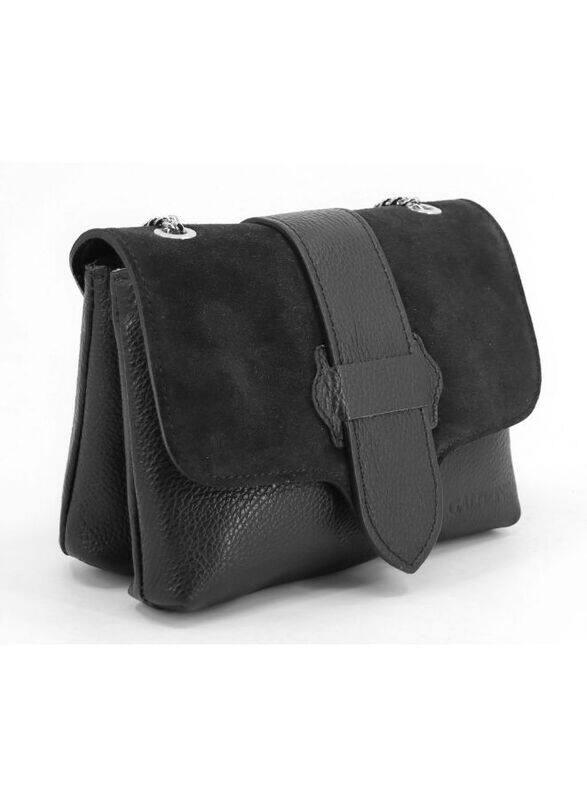 Genuine Leather Suede White Black Bag - Stylish and Beautiful