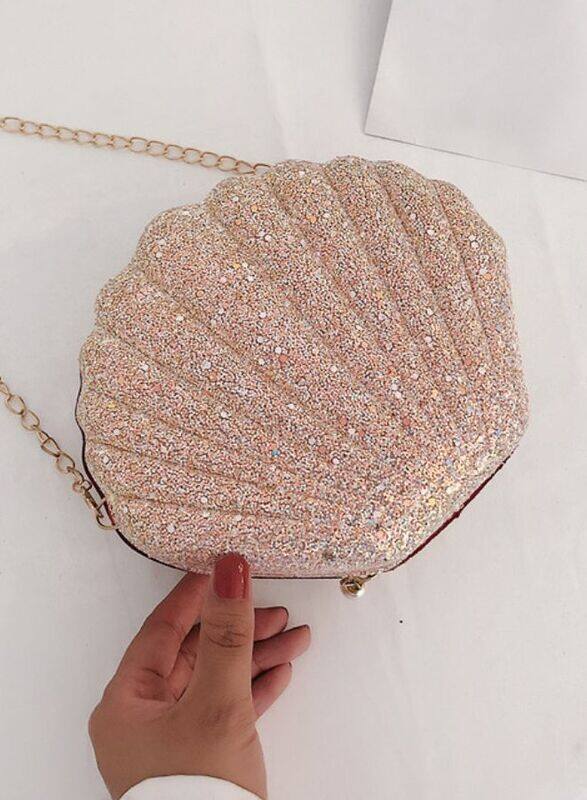 Captivating Shell-Shaped Women's Clutch ,Vintage Glitter Evening Bags for Unforgettable Party Elegance