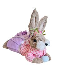 Fatio Easter Bunny Simulation Straw Rabbits Ornament Crafts Decoration for Yard Sign Garden, Living Room, Bedroom 32 cm