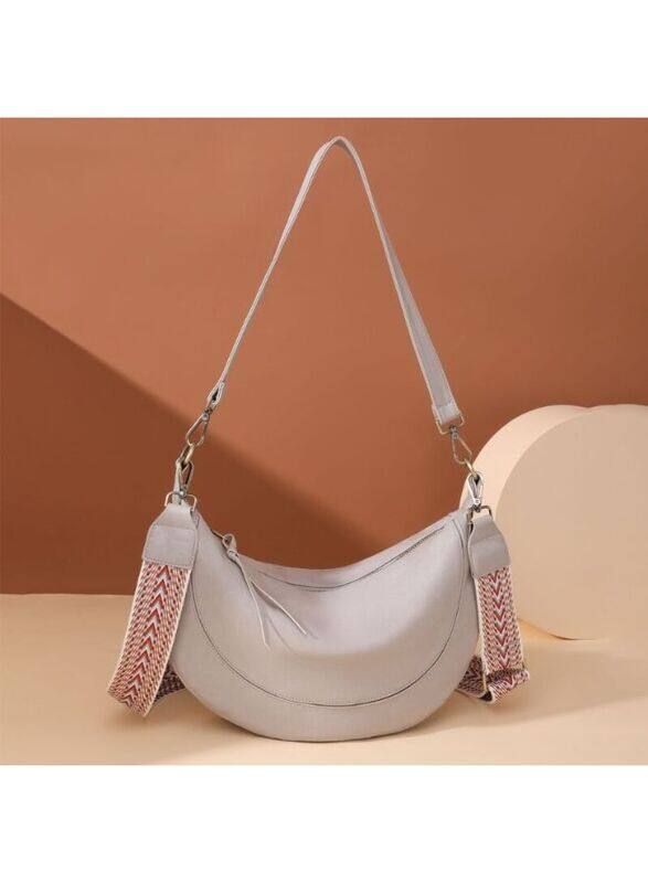 Stylish and Functional Leather Shoulder Bag For Women, White