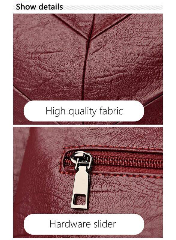 Large Casual Women's Shoulder Bag Ladies Messenger Bag Luxury Brand Designer High Quality Leather Retro Handbag, Maroon