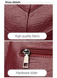 Large Casual Women's Shoulder Bag Ladies Messenger Bag Luxury Brand Designer High Quality Leather Retro Handbag, Maroon