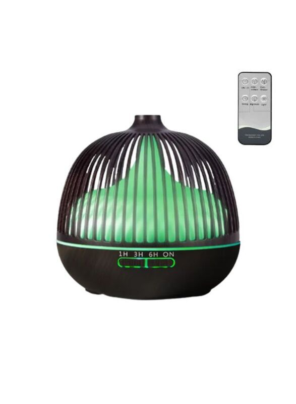 Essential Oil Diffuser 500ml Aromatherapy aroma diffuser ultrasonic humidifier with 7 color LED & remote control, Timer, Waterless Auto-Off, Black
