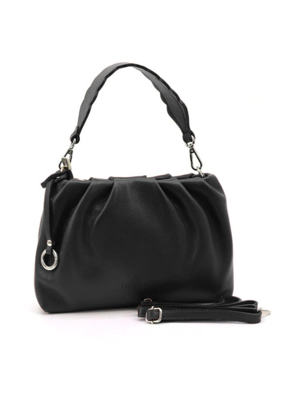 Luxurious Bold Black Color Women's Leather Handbag - A must have Acessory in your wardrobe
