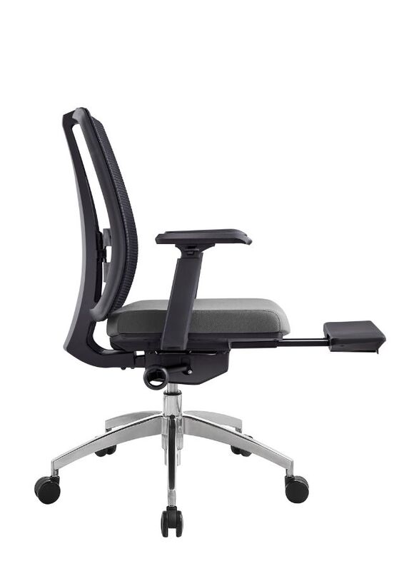 Modern Ergonomic Office Chair with Adjustable Armrest and Footrest for Office Executives and Managers, Grey