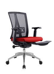 Modern Ergonomic Office Chair with Adjustable Armrest and Footrest for Office Executives and Managers, Red
