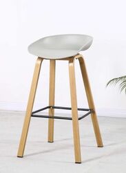 High Stool for Office, Lobby, Clubs, Bars, Reception, Bar Stool with Wooden Legs, Grey