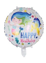 1 pc 18 Inch Birthday Party Balloons Large Size Mermaid Happy Birthday Foil Balloon Adult & Kids Party Theme Decorations for Birthday, Anniversary, Baby Shower