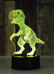 3D Dinosaur Shape Night Light Touch Table Desk Optical Illusion Lamps 7 Color Changing Lights Home Decoration Xmas Birthday Gift