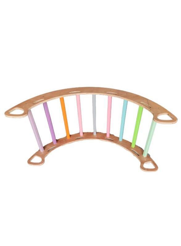 Wooden Rainbow Colored Arch Climbers for kids, Climbing and Rocking Wooden Chair set for kids aged 2 to 8, kid's Furniture set for Home, Nursery and Play Area