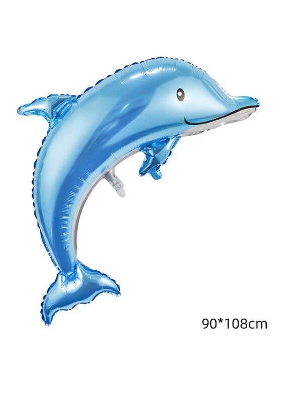 1 pc Birthday Party Balloons Large Size Dolphin Foil Balloon Adult & Kids Party Theme Decorations for Birthday, Anniversary, Baby Shower, Blue