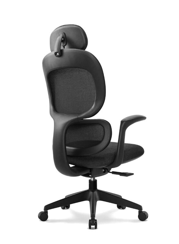 Modern Executive Ergonimic Office Chair With Sliding Seat and Headrest, Black Base for Office, Home and Shops, Black