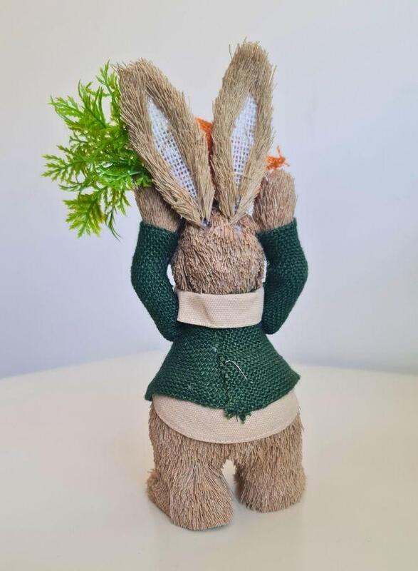 Fatio Easter Bunny Simulation Straw Rabbits Ornament Crafts Decoration for Yard Sign Garden, Living Room, Bedroom 27 cm