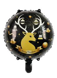 1 pc 18 Inch Christmas Party Balloons Large Size Deer Black Foil Balloon Adult & Kids Party Theme Decorations for Birthday, Anniversary, Baby Shower