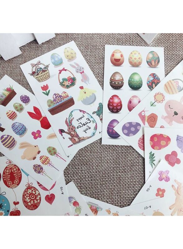 10 Sheet Easter Tattoo Stickers Cartoon Rabbit Temporary Tattoo Sticker Kids Children Adult Rabbit Bunny Easter Egg Stickers