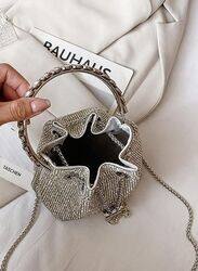 Elegant Crown Box Clutch: Sparkling Glitter Clutch Purse for Glamorous Evenings