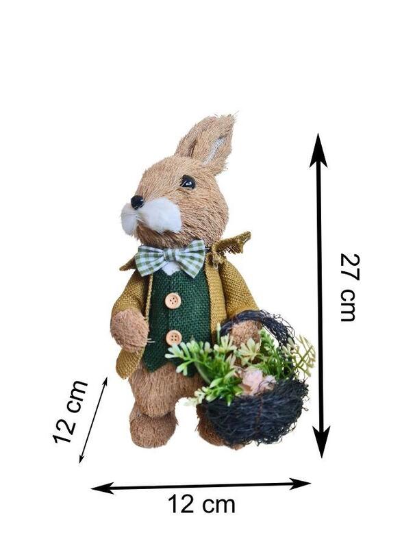 Fatio 27 cm Easter Bunny Simulation Straw Rabbits Ornament Crafts Decoration for Yard Sign Garden, Living Room, Bedroom