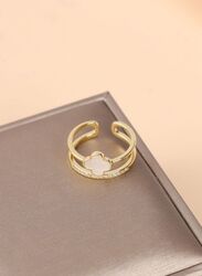 Four Leaf Clover Ring for Women, Ring Jewelry Gift for Valentine's day for Women, Girls, Black