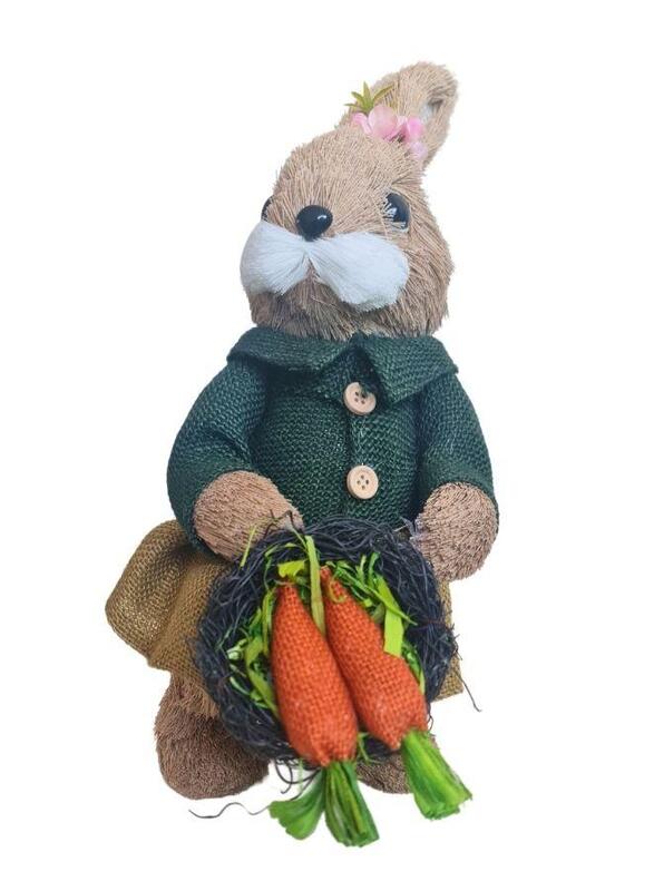 Fatio Easter Bunny Simulation Straw Rabbits Ornament Crafts Decoration for Yard Sign Garden, Living Room, Bedroom 32 cm