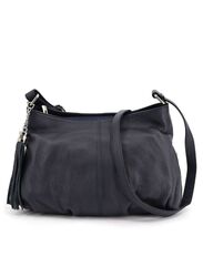 Effetty Women's medium size casual shoulder bag in leather made in Italy, Made of genuine leather, available in both winter and summer colors, Black