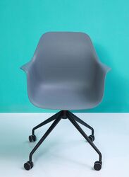 Multi-Purpose Visitor Chair Upholstered Seat and Back, Grey