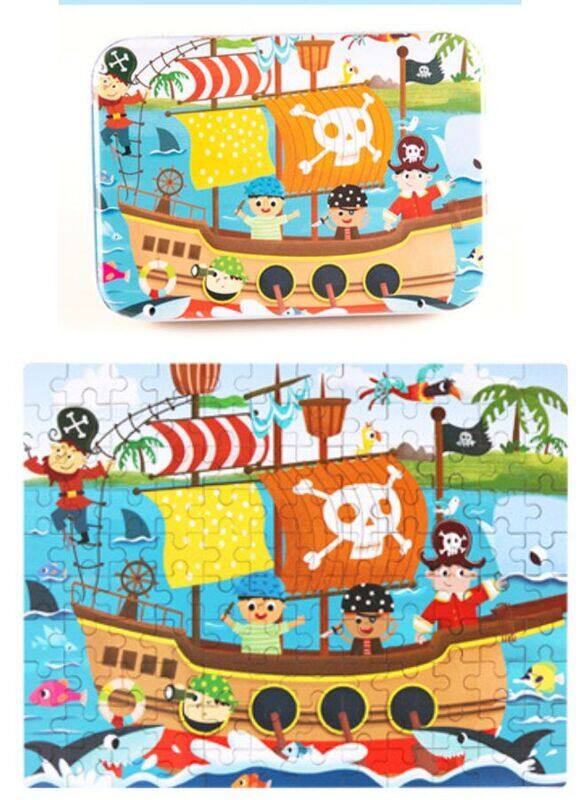 

Generic Wooden Jigsaw 120 Pieces Cartoon Animals Fairy Tales Puzzles Children Wood Early Learning Set Montessori Education Toy Kids Gift, Pirate