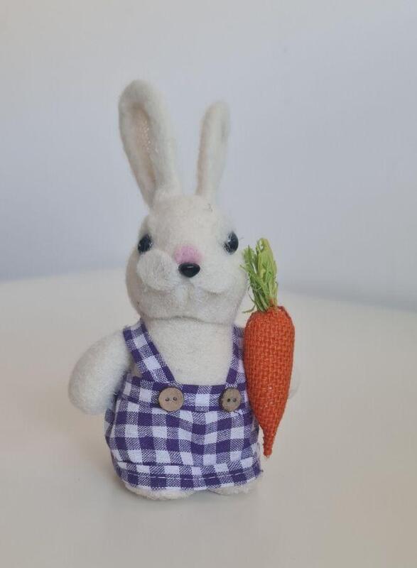 Fatio Easter Bunny Simulation Cotton String Rabbits Ornament Crafts Decoration for Yard Sign Garden, Living Room, Bedroom (20 cm)