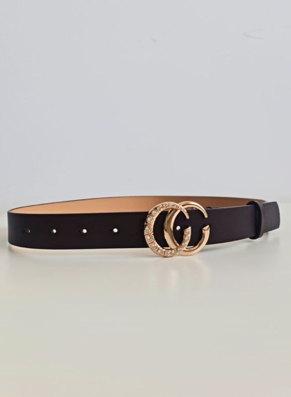 Double Opened Ring Buckle Womens Belt Soft Leather Mettalic Buckle
