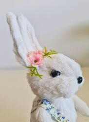Easter Bunny Decor 29 cm Cotton Strings Rabbit Simulation Craft Ornament for Yard Signs, Gardens, Living Rooms, and Bedrooms