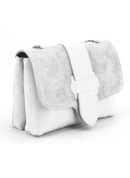 Genuine Leather Suede White Color Bag - Elegant and Beautiful