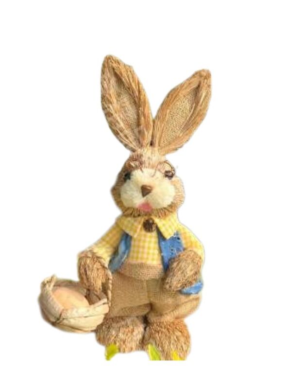 35cm Handmade Straw Rabbit Straw Bunny for Easter Day Artificial Animal Home Furnishing Shop Decoration, Bunny 3