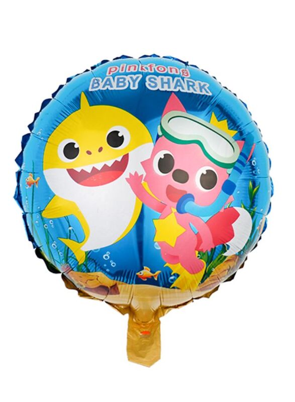 1 pc 18 Inch Birthday Party Balloons Large Size Baby Shark Double Sided Foil Balloon Adult & Kids Party Theme Decorations for Birthday, Anniversary, Baby Shower