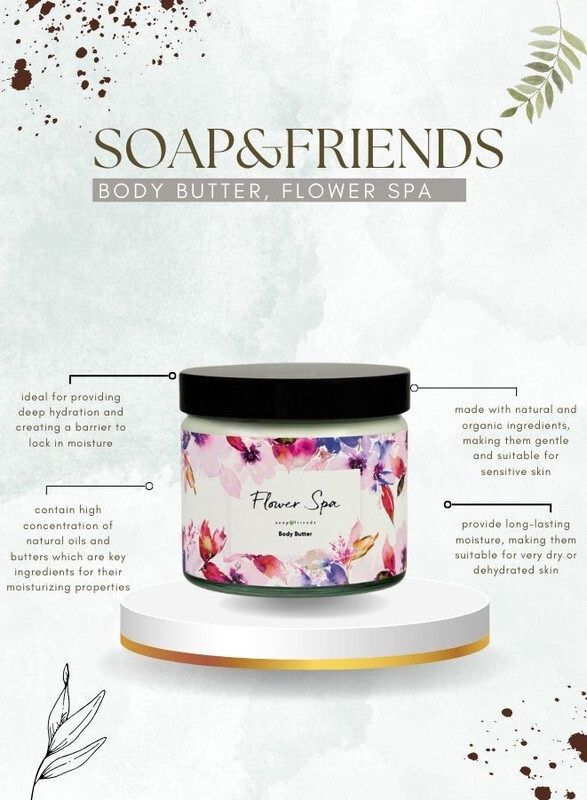 Soap&Friends Moisturizing Flower SPA Body Butter - Hydrating Skin Care - 250ml