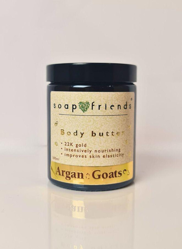 Soap&Friends Argan&Goats Illuminating Body Butter with Gold Particles, 180 ml