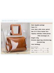 Transparent White Leather Bag for Women - Stay Fashionable While Keeping Your Belongings Organized, White