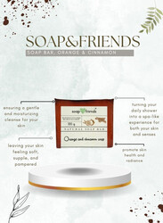 Orange and Cinnamon 130g Soap Bar for Daily Cleansing, Hydration, and an Aromatic Escape, Soap&Friends