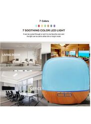 500Ml Aromatherapy Essential Oil Diffuser Humidifier With 4 Timer Settings, 7 Led Color Changing Lamps And Waterless Auto Shut-Off, Beige